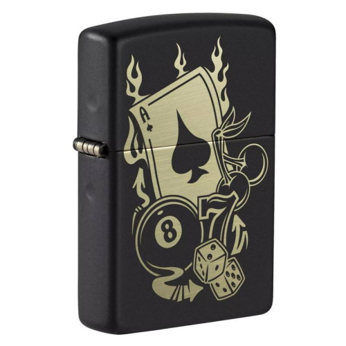 499 ZIPPO Зажигалка ZIPPO Gambling Design с покрытием Black Matte 499 ZIPPO Зажигалка ZIPPO Gambling Design с покрытием Black Matte