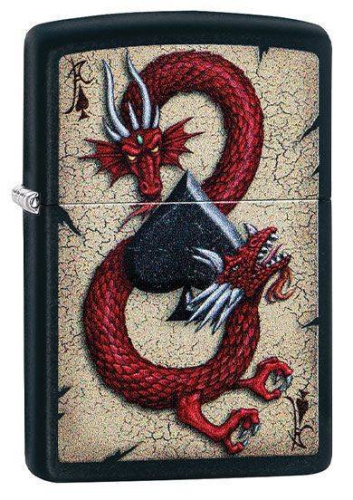 499 ZIPPO ЗажигалкаDragon Ace с покрытием Black Matte